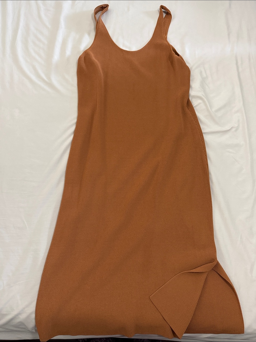 Leith Ribbed Maxi Slip Dress - Rust